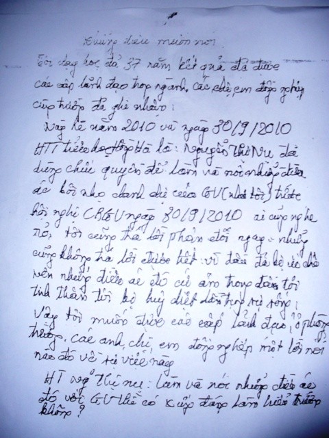 Bức di thư được tìm thấy trên bãi Tân Bồi